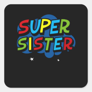 Adesivo Quadrado Presente de aniversário de jogos da Super Sister