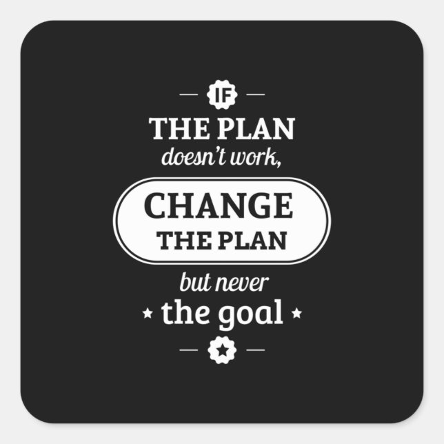 Adesivo Quadrado Presente De Aniversário Muda O Plano, Mas Nunca O  (Frente)