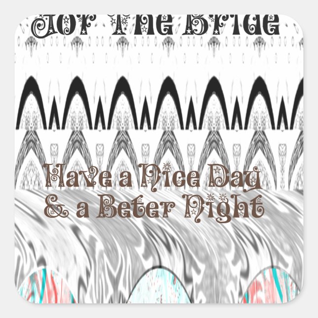 Adesivo Quadrado Presente de Chá de Panela Arte Impressa (Frente)