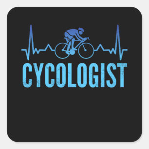 Adesivo Quadrado Presente de Ciclismo Engraçado Cycologista