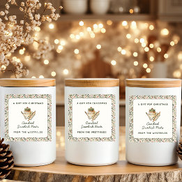 Adesivo Quadrado Presente de Comida de Berries Vermelhos de Natal