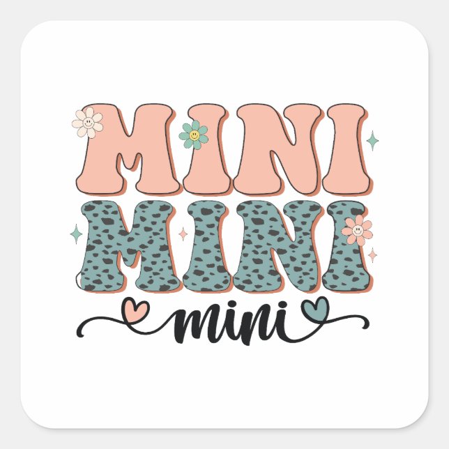 Adesivo Quadrado Presente de dia de as mães | Mini Floral (Frente)