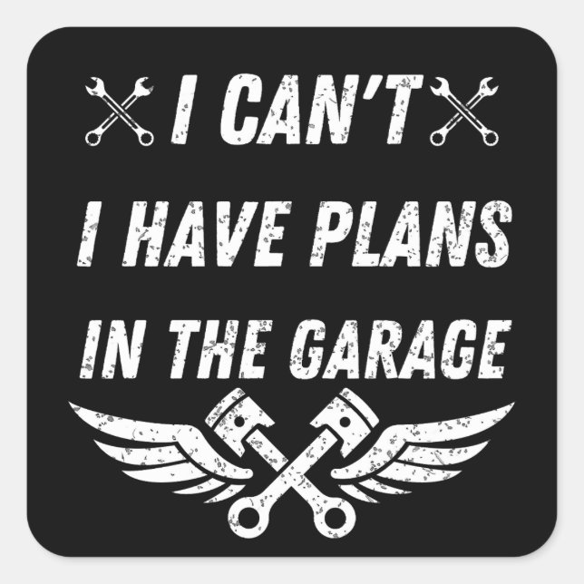 Adesivo Quadrado presente de dia de os pais do pai de mecânica engr (Frente)