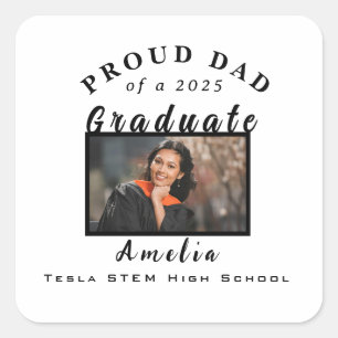 Adesivo Quadrado Presente de Formatura Personalizado com Foto para 