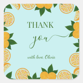 Adesivo Quadrado Presente de Fruta de Chá de fraldas fresco de fest