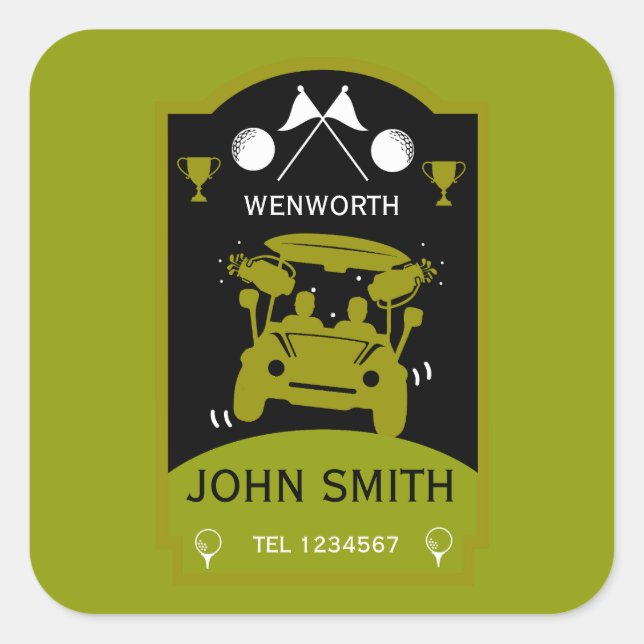 Adesivo Quadrado Presente De Golfe Engraçado Para Iniciantes (Frente)