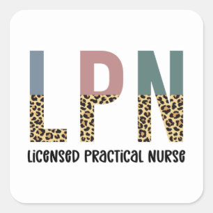 Adesivo Quadrado Presente de Graduação LPN de Enfermeira Prática Li
