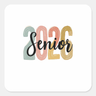 Adesivo Quadrado Presente de Graduação Senior 2026 Graduação 2026