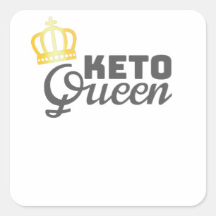 Adesivo Quadrado Presente de Keto, Rainha Womens Keto com Dieta de 