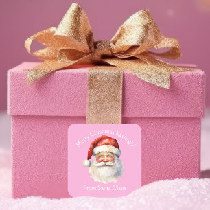 Adesivo Quadrado Presente de Natal para Meninas Personalizadas do P