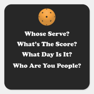 Adesivo Quadrado Presente de Pickleball