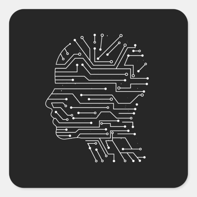 Adesivo Quadrado Presente de Programação de Computação de Codificaç (Frente)