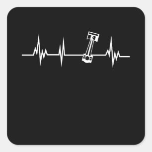 Adesivo Quadrado Presente de pulsação de pistão para entusiasta 