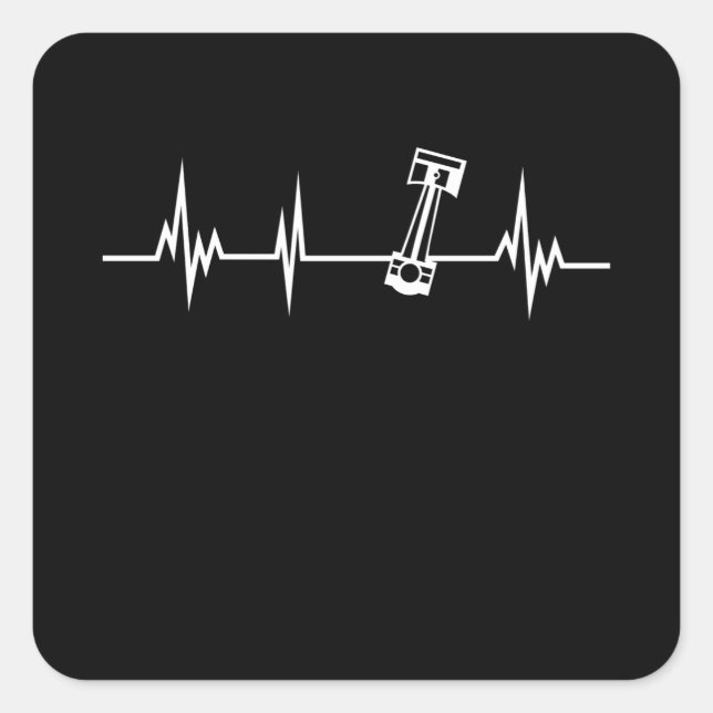 Adesivo Quadrado Presente de pulsação de pistão para entusiasta do  (Frente)