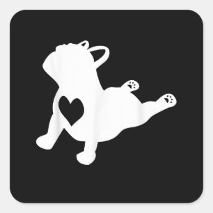 Adesivo Quadrado Presente de Trabalho do Coração de Dor de Amor