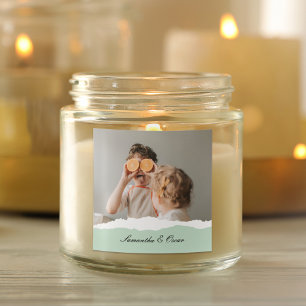 Adesivo Quadrado Presente de vírgula de Foto e Nome Personalizado 