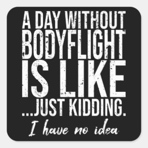 Adesivo Quadrado Presente desportivo engraçado de voo livre