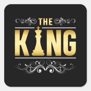 Adesivo Quadrado Presente do Conselho do Xadrez Conselho King Check