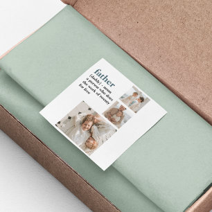 Adesivo Quadrado Presente do Dia de os pais Feliz de Fotos de Colag