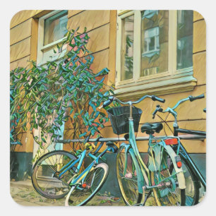 Adesivo Quadrado Presente do touro de bicicleta Pintura de ciclis