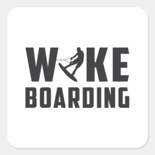 Adesivo Quadrado Presente dos amantes do Wakeboard Wakeboard