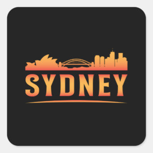 Adesivo Quadrado Presente Engraçado da Cidade de Sydney, Austráli