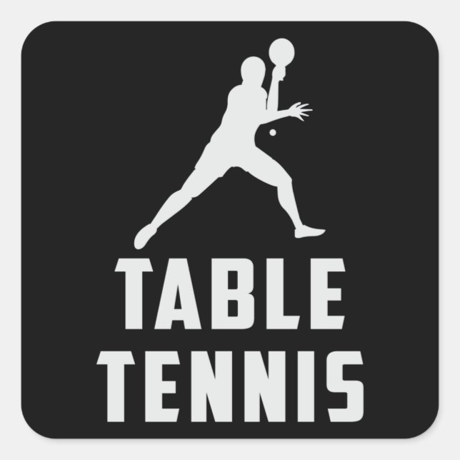 Adesivo Quadrado Presente Engraçado de Tênis de Ping Pong - Mesa Pa (Frente)