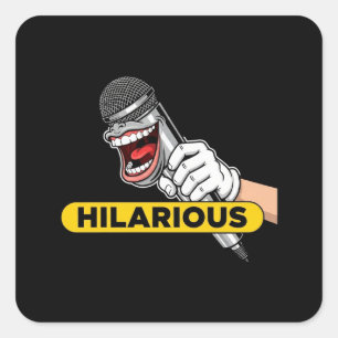Adesivo Quadrado presente engraçado, humor, piada, hilário, camiset