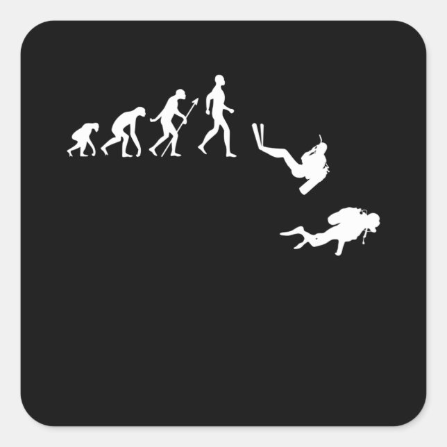 Adesivo Quadrado Presente engraçado para mergulhadores e ventilador (Frente)