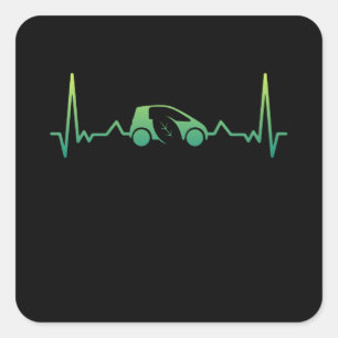 Adesivo Quadrado Presente EV de Batimento Cardíaco de Veículos El