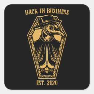 Adesivo Quadrado Presente Médico da Peste