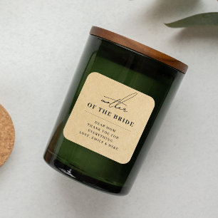 Adesivo Quadrado Presente moderno Kraft para a mãe da noiva