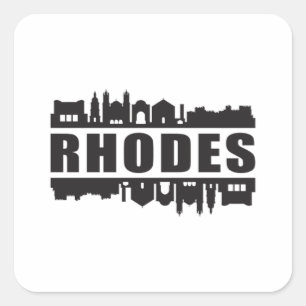 Adesivo Quadrado Presente na cidade de Rhodes, Grécia, na cidade d