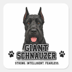 Adesivo Quadrado 🐾 Presente para Amantes de Schnauzer Gigante 🐾