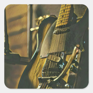 Adesivo Quadrado Presente para namorado guitarrista