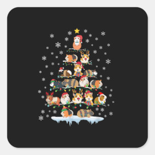 Adesivo Quadrado Presente para os porcos da árvore de Natal do Ham