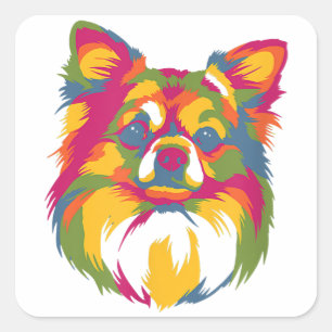 Adesivo Quadrado Presente perfeito para o cão Chihuahua Pet Lover