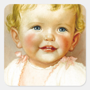 Adesivo Quadrado presente perfeito para um nascimento do bebé!