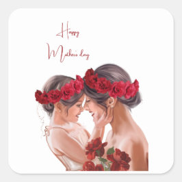 Adesivo Quadrado Presente Personalizado Floral Comovente