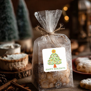 Adesivo Quadrado Presente PERSONALIZADO na Árvore de Natal de Gente