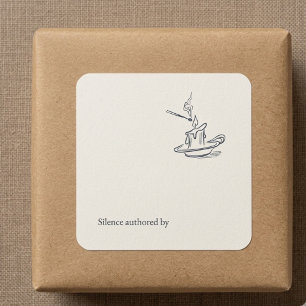 Adesivo Quadrado Presente Personalizado para Introvertido Arte Mini