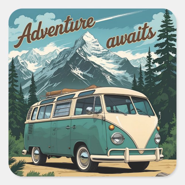 Adesivo Quadrado Presente Rustic Outdoor Adventure (Frente)