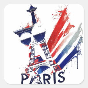 Adesivo Quadrado Presente Torre Eiffel de Paris França