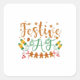 Adesivo Quadrado Presente Xmas   Festivo AF Legal Sassy