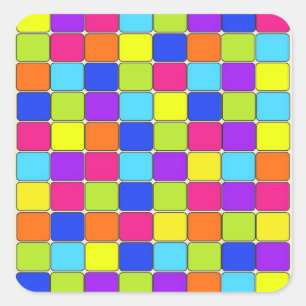 Adesivo Quadrado Presentes coloridos bonito do teste padrão do