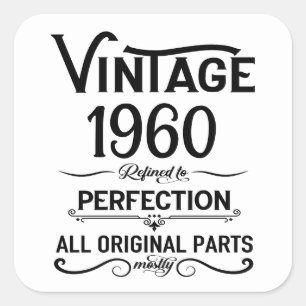 Adesivo Quadrado Presentes de aniversário personalizados brancos pr