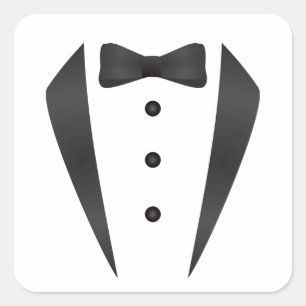 Adesivo Quadrado Presentes de casamento e adereços de Tuxedo