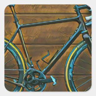 Adesivo Quadrado Presentes de ciclismo de safra presentes de bici