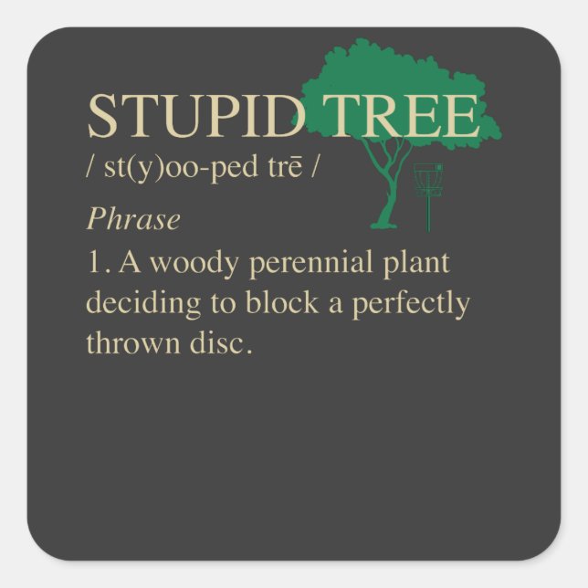 Adesivo Quadrado Presentes de Golf de Disco (Frente)