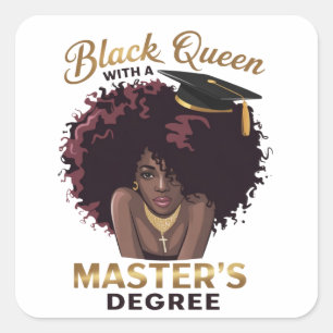 Adesivo Quadrado Presentes de Graduação Lindos para Rainha Negra Me